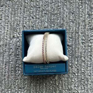 PAIGE HARPER 14KT Gold and Pink Bracelets.